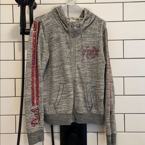 VS PINK sequin full zip hoodie